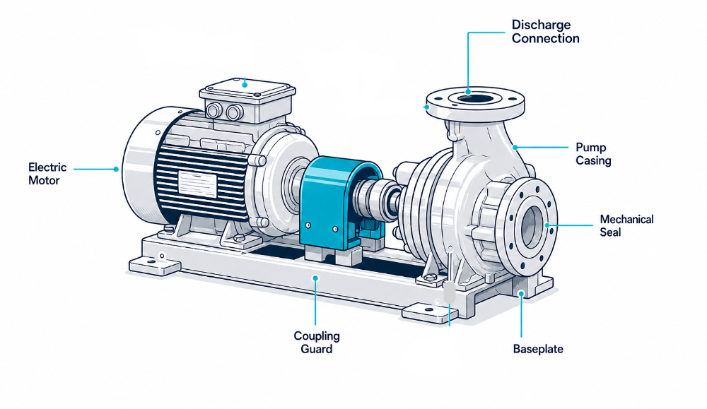 Centrifugal pump P-101A — disassembly evidence photo